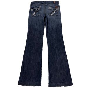 7 For All Mankind Dojo 26X33 Long Flare Stretch Blue Jeans